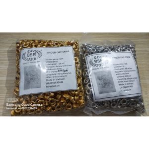 Khoen ore 5mm Khuy mắt cáo đóng bạt, bấm túi giấy Bằng sắt xi màu bạc / màu vàng Túi 1000 cái / Túi 1kg