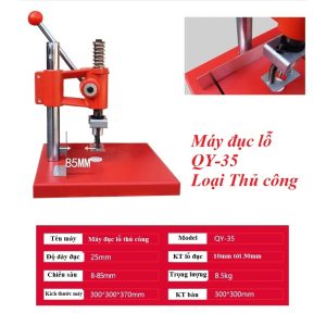Alternative view of Máy đục lỗ 1 đầu thủ công Model QY-35 Đột lỗ size lớn 14mm,16mm,18mm,20mm.. trên giấy dày, bìa carton, da, bạt, vải