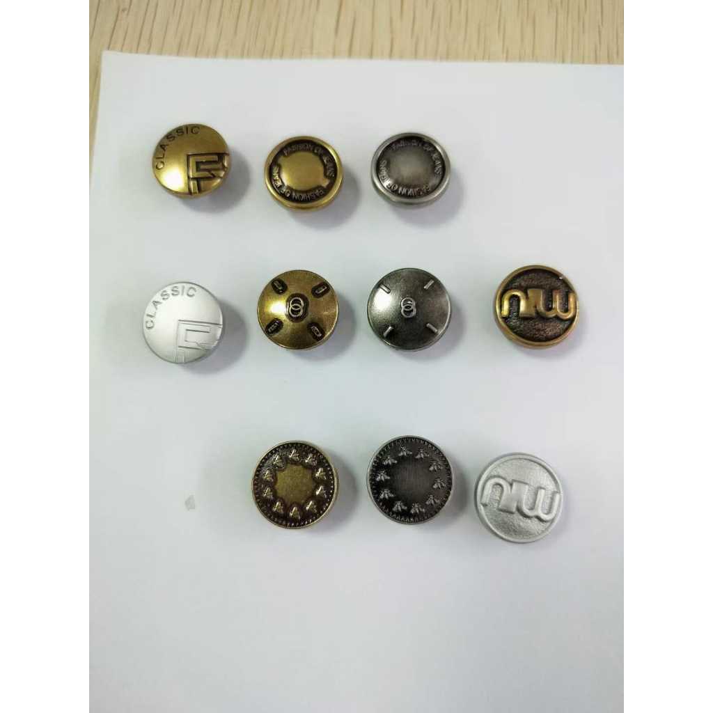 Nút đóng quần jean, nút quần jean quần bò (2 chi tiết) Cúc khuy gài size 17mm Màu đồng Màu bạc Không gỉ sét Bịch 10 nút - Ảnh 7