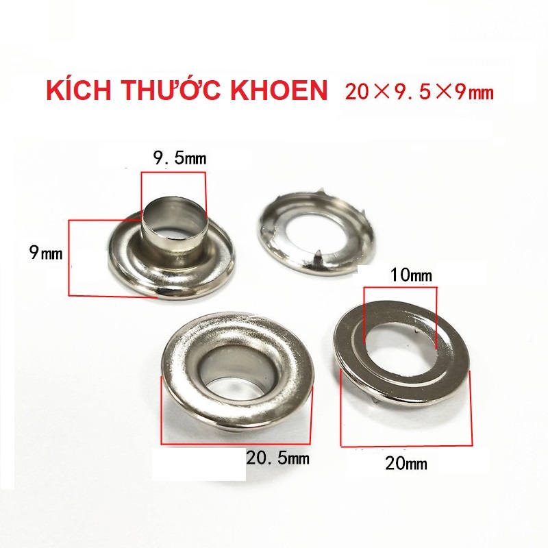 Khoen mắt cáo Long đền có chấu Chân cao Chuyên đóng bạt dày, PVC, HDPE, bạt lưới, bạt xe tải Bằng thau không gỉ - Ảnh 3
