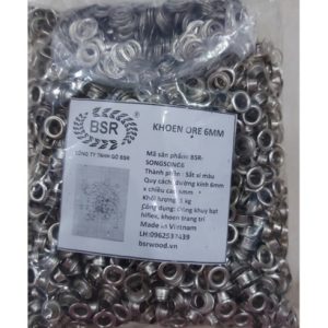 Khoen ore 6mm Khuy mắt cáo đóng bạt, bấm bạt, bấm túi giấy Bằng Sắt xi Màu bạc Bán sỉ Túi 1kg