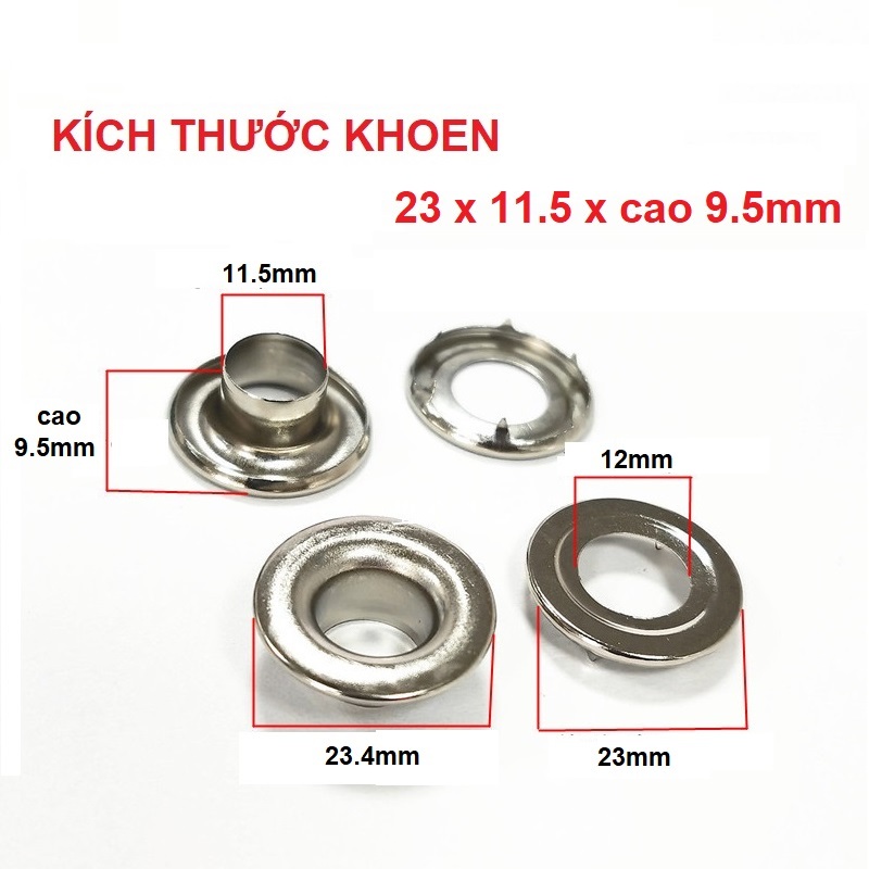 Khoen mắt cáo Long đền có chấu Chân cao Chuyên đóng bạt dày, PVC, HDPE, bạt lưới, bạt xe tải Bằng thau không gỉ - Ảnh 2