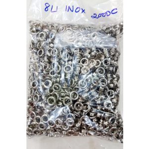 Alternative view of [SỈ] Khoen ore 8mm Khoen mắt cáo 8 ly Bằng INOX không gỉ Màu bạc sáng bóng Bịch lớn 1000 cái Mắt cáo bấm vải Phụ liệu