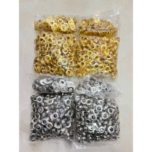 Khoen mắt cáo ore 8mm Sắt xi màu Vàng màu Bạc (Túi 400 khoen + 400 long đền)