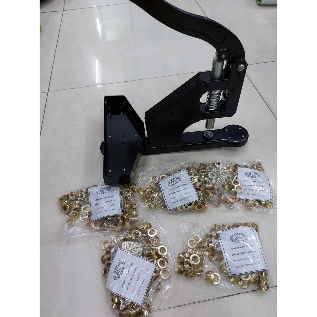 Khoen mắt cáo ore 10mm Khuy đóng bạt 10ly Bằng sắt Túi 100 cái Không long đền Chuyên dùng cho máy đóng khoen Trung Quốc - Ảnh 8