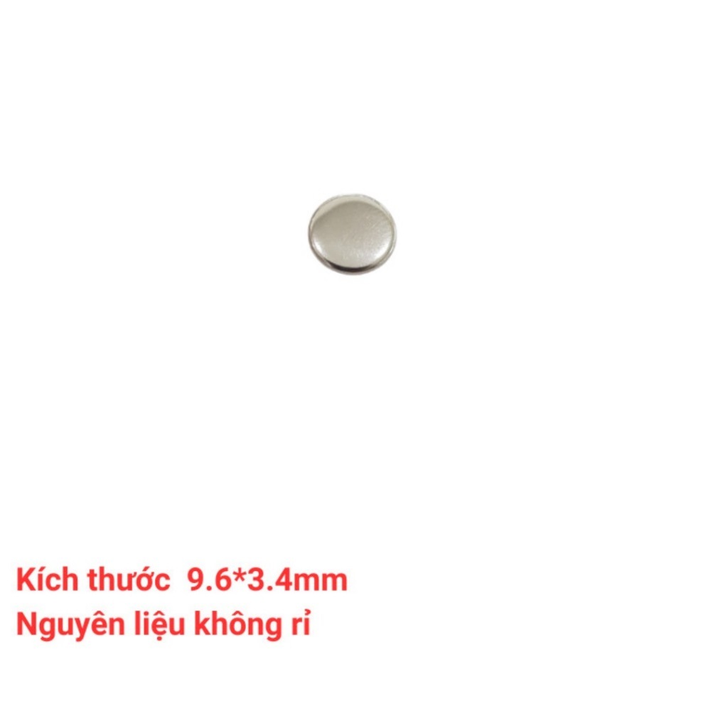 Nút đinh tán Size 7-8-9mm Mặt trơn Màu bạc Hàng không gỉ sét Nút trang trí quần áo, túi xách, gia cố túi quần jean. - Ảnh 4
