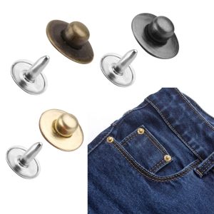 Nút đinh tán cố định túi quần jean (rivets for jeans pocket) Bằng thau không gỉ Màu đồng Màu khói Bịch 100 cái