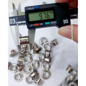 Alternative view of Khoen ore mắt cáo 10mm Chân cao 10mm Khuy luồn oze Khuy đột bạt,khoen bạt Bằng sắt xi Màu bạc Có long đền