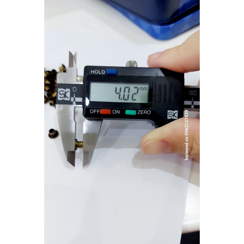Khoen mắt cáo ore 3mm (3 li) Bằng thau không gỉ Màu Đồng Khuy bấm vải, bấm giấy Túi 100 cái (có long đền) - Ảnh 2