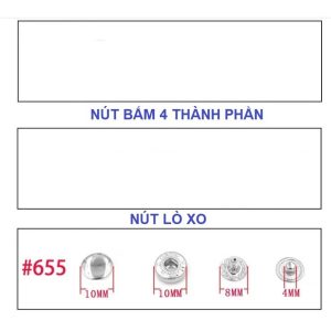 Alternative view of Dụng cụ đóng nút bóp (nút lò xo) Mã nút 655 Size 10mm (nút bấm 4 thành phần) gồm 2 cây tán