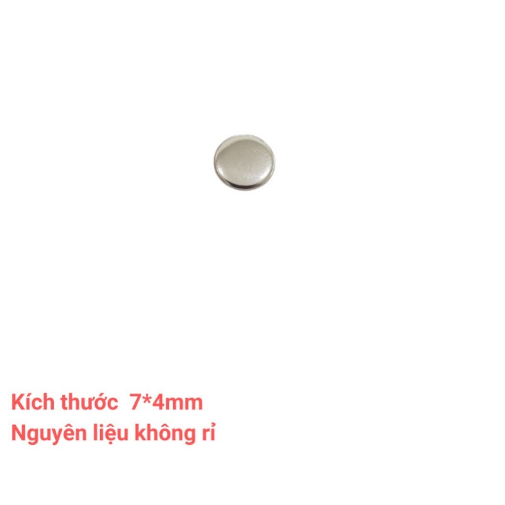 Nút đinh tán Size 7-8-9mm Mặt trơn Màu bạc Hàng không gỉ sét Nút trang trí quần áo, túi xách, gia cố túi quần jean. - Ảnh 3