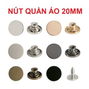 Nút quần áo (Mặt gương sáng bóng) Size 20mm Kim loại cao cấp không gỉ sét Cúc áo trang trí áo khoác, cúc dạ, áo vest