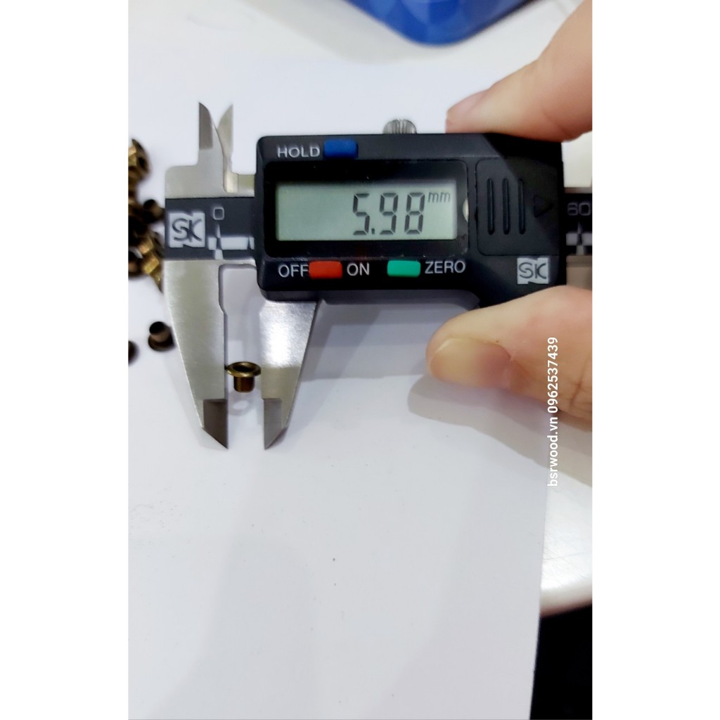 Khoen mắt cáo ore 3mm (3 li) Bằng thau không gỉ Màu Đồng Khuy bấm vải, bấm giấy Túi 100 cái (có long đền) - Ảnh 3