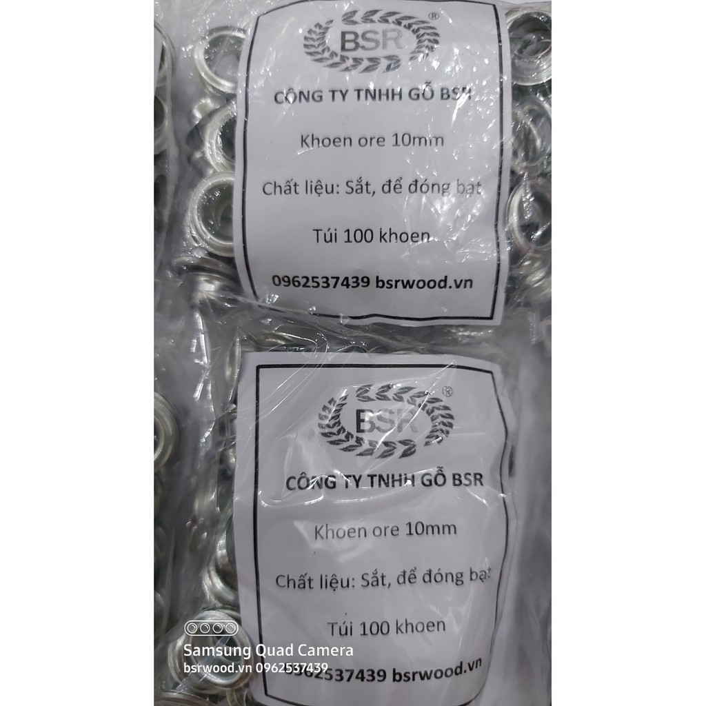 Khoen mắt cáo ore 10mm Khuy đóng bạt 10ly Bằng sắt Túi 100 cái Không long đền Chuyên dùng cho máy đóng khoen Trung Quốc - Ảnh 3