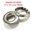 Khoen mắt cáo 17mm Long đền có chấu Chân cao 10mm Chuyên đóng bạt dày, PVC, HDPE, bạt lưới, bạt xe tải