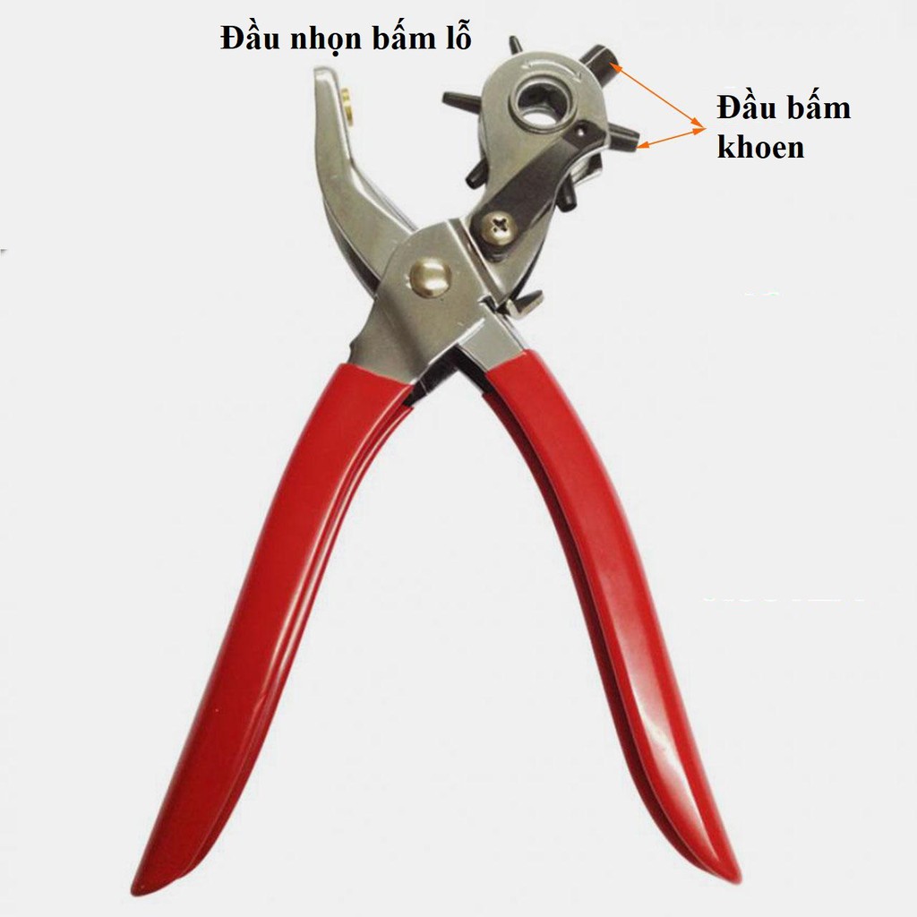 Kềm bấm lỗ và khoen ore 4mm đa năng Bấm lỗ tròn 1.5-2.5-3.3-4.1-4.5mm Kìm bấm khuy ô rê, bấm khoen Thương hiệu TOP - Ảnh 3