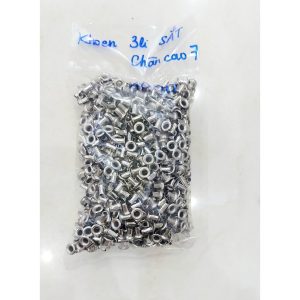 Alternative view of Khoen mắt cáo 3mm (Khoen ore 3 ly) Chân cao 7ly Khuy mắt cáo đóng bạt, túi giấy Bằng sắt Túi 100 cái (không có long đền)