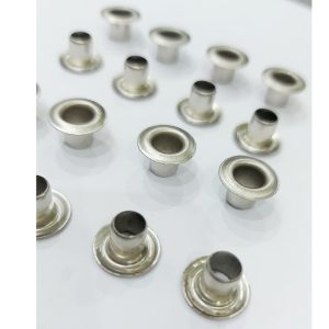 Khoen ore mắt cáo 6mm Chân cao 8mm Khoen đóng formex dày Bằng sắt xi Màu bạc (Khoen đóng máy có cối hít khoen lên trên)