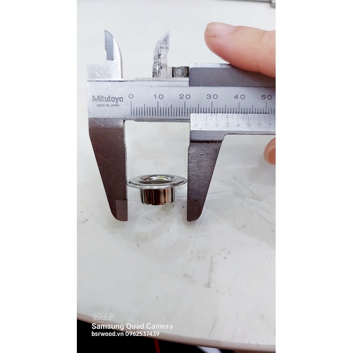 Khoen ore mắt cáo 14mm Chân cao 9ly Bằng thau không gỉ Màu bạc Khuy mắt cáo bấm vải, bấm bạt Bịch 50 cái 100 cái - Ảnh 6
