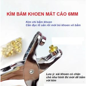 Kìm bấm khoen 6mm Bấm khoen lên giấy,da,bạt (không bấm lên vải)