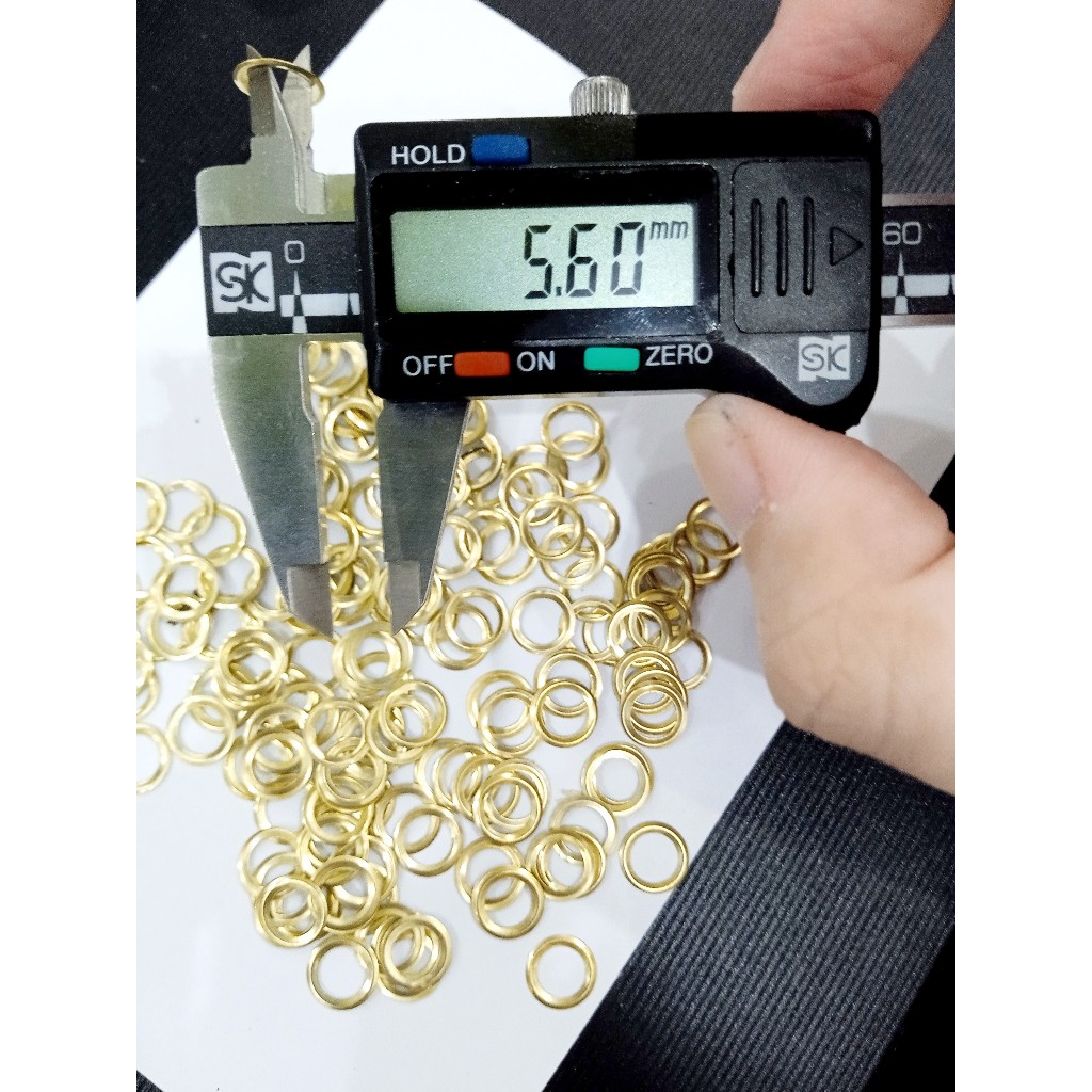 Long đền 5mm (Đệm lót đằng sau khoen mắt cáo) Bằng thau không gỉ Màu bạc / Màu vàng Bịch 1000 cái - Ảnh 5