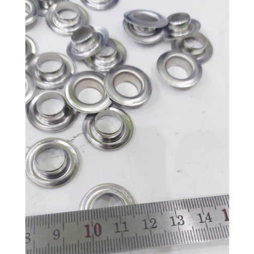 Khoen ore 12mm Bằng SẮT xi Màu BẠC Bán sỉ 1kg KHÔNG long đền Khuy mắt cáo 12ly đóng bạt quảng cáo, bạt lưới - Ảnh 2