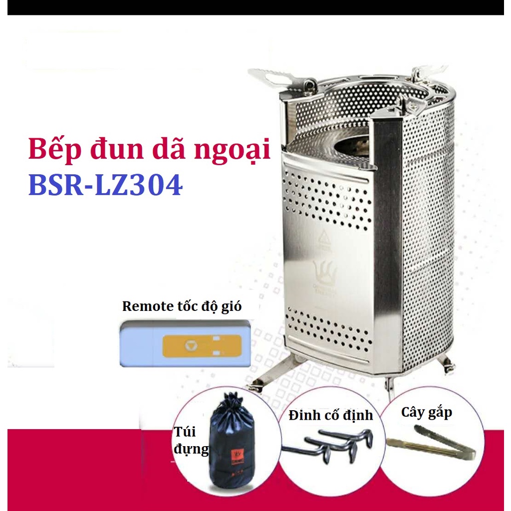 Bếp đun nấu dã ngoại mini BSR-LZ304 Bếp pinic dã ngoại cắm trại Có quạt thổi - Ảnh 4