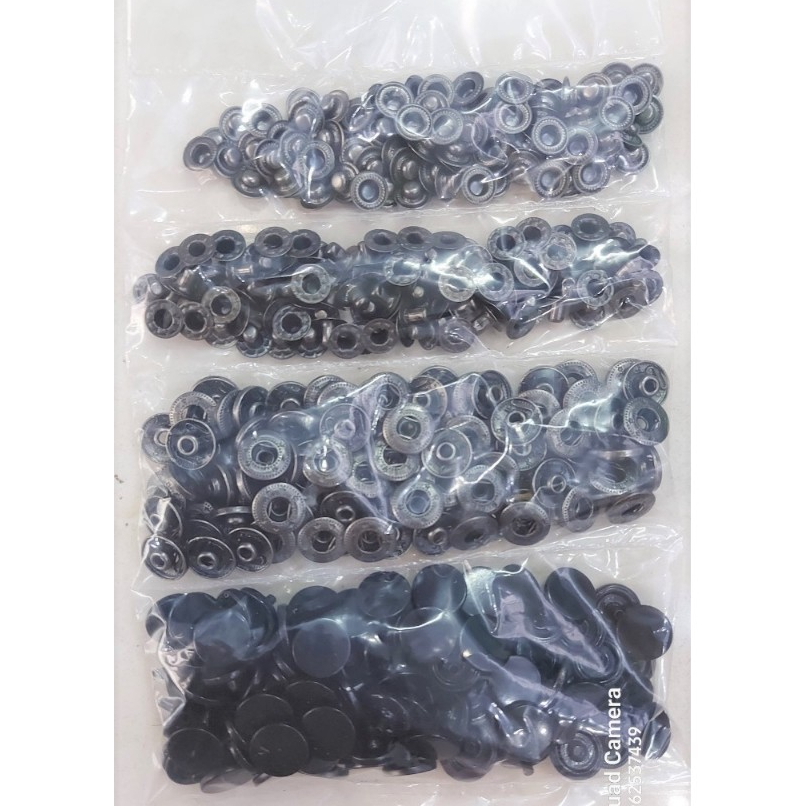 Nút bấm 4 thành phần (nút bóp, nút lò xo) Sơn đen bóng đen nhám Bằng Thau không gỉ Size 12mm,15mm - Ảnh 8