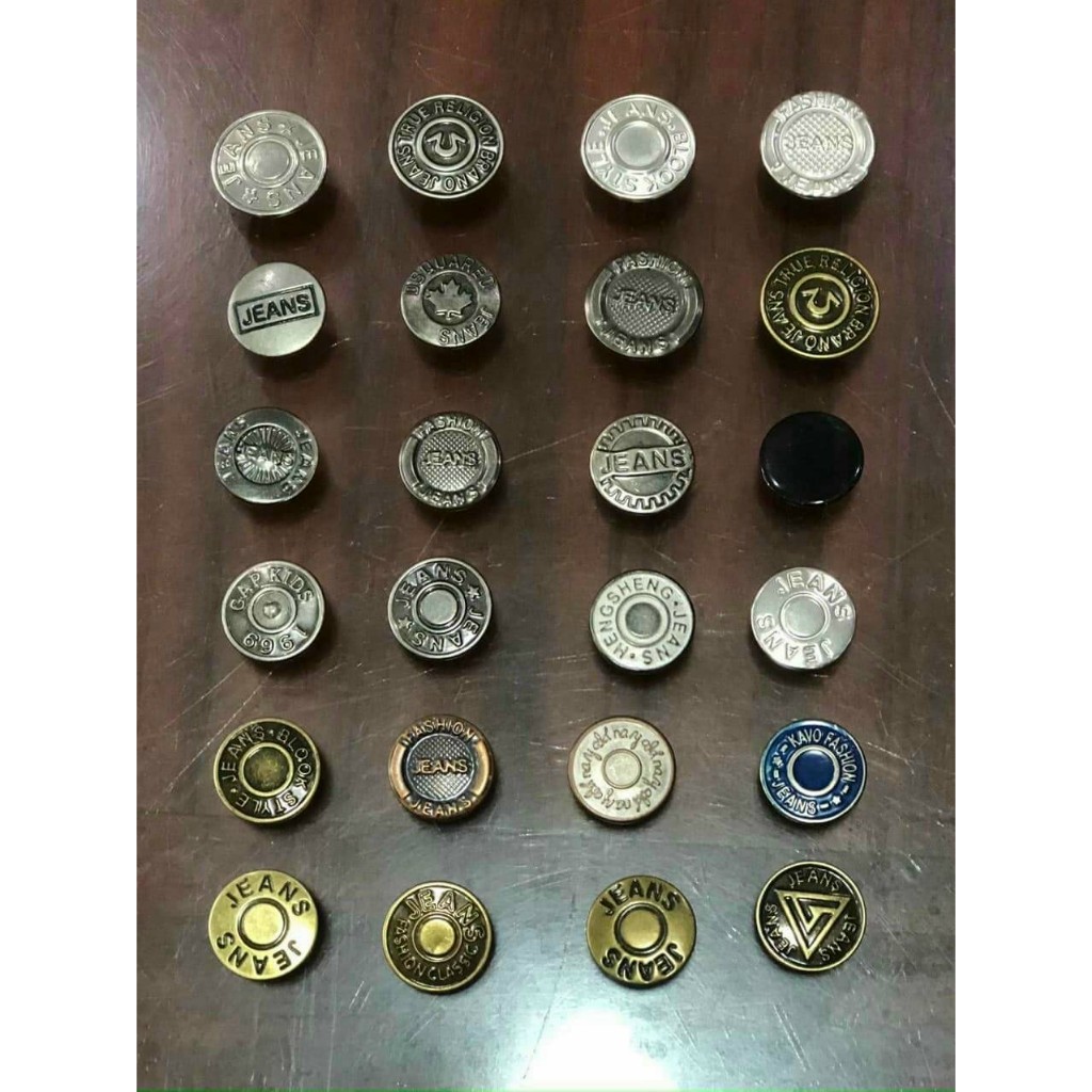 Nút đóng quần jean, nút quần jean quần bò (2 chi tiết) Cúc khuy gài size 17mm Màu đồng Màu bạc Không gỉ sét Bịch 10 nút - Ảnh 2