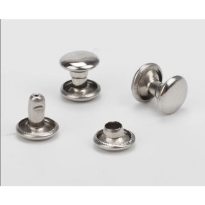 Nút tán rivet (đinh tán) 2 mặt Bằng sắt xi Màu Bạc 1 mặt 8mm 1 mặt 12mm Chân cao 8mm Đóng thùng giấy, thủ công