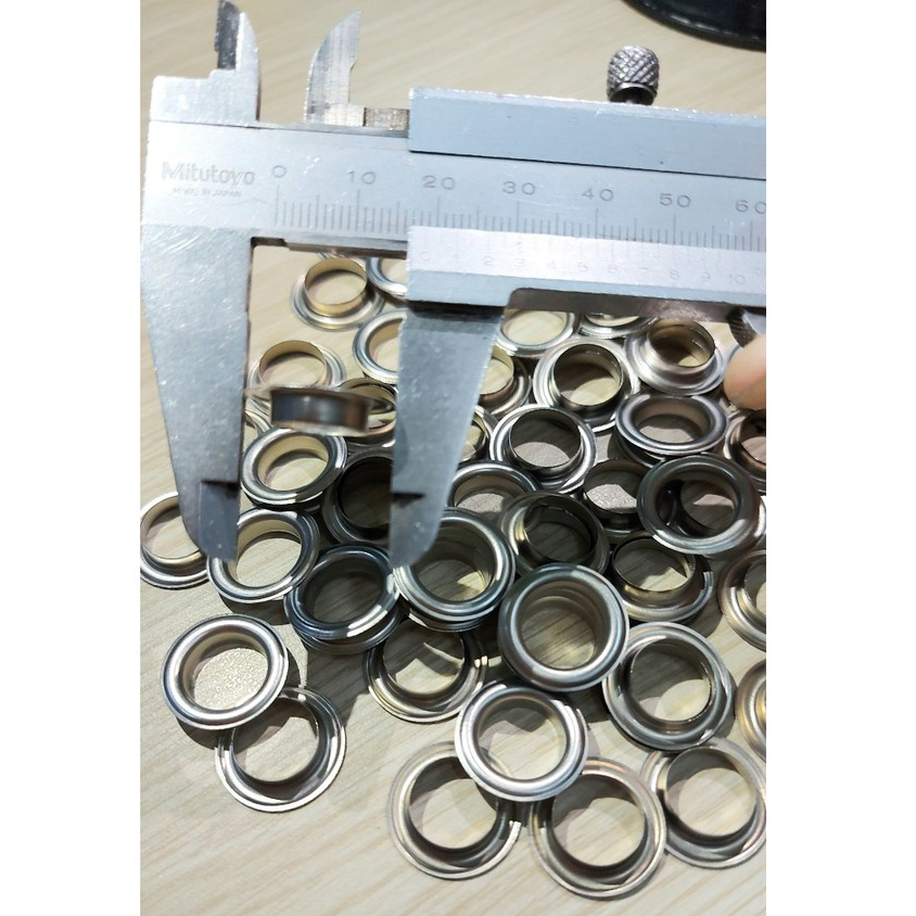 Khoen ore 12mm Khoen mắt cáo 12ly Thau không gỉ (mỏng) Màu bạc, vàng, đồng Khuy mắt cáo Chuyên bấm vải Phụ liệu may mặc - Ảnh 2