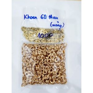 Khoen ore 6mm Khoen mắt cáo 6ly Bằng Thau không gỉ (mỏng) Màu bạc,vàng,đồng Khuy mắt cáo Chuyên bấm vải Phụ liệu may mặc