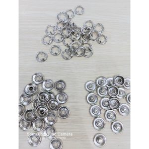 Alternative view of Nút bấm 5 chấu Cúc áo 4 thành phần Bằng thau không gỉ Màu bạc Size lớn 13mm, 15mm, 17mm, 20mm Bịch 10 bộ