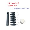 Cây đục lỗ 7 IN 1 Thay đổi đầu đục lỗ Nhiều size 2mm - 5mm và 1 đế kê Dùng đục lỗ tròn lên da, simili, giấy Hàng nhập