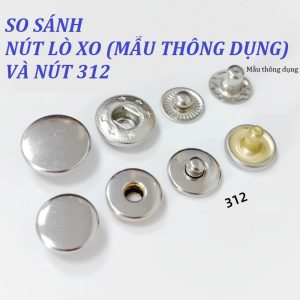 Nút bấm 4 thành phần Mã 312 Size 12mm Thau không gỉ nút áo da cao cấp, áo khoác, quần jean