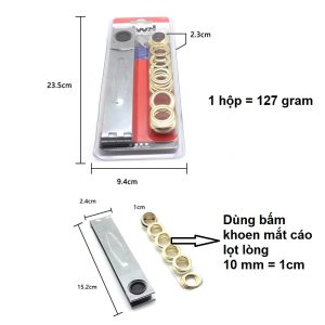 Alternative view of Dụng cụ bấm khoen mắt cáo ore 10mm (Đóng bằng búa , cần đục lỗ sẵn) Đóng khoen lên bạt, giấy, da, vải...