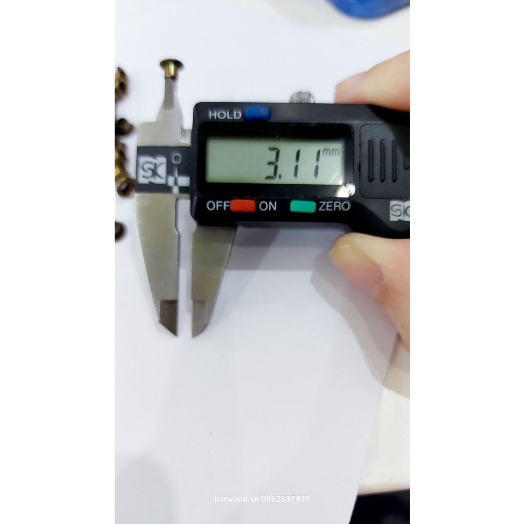 Khoen mắt cáo ore 3mm (3 li) Bằng thau không gỉ Màu Đồng Khuy bấm vải, bấm giấy Túi 100 cái (có long đền) - Ảnh 4