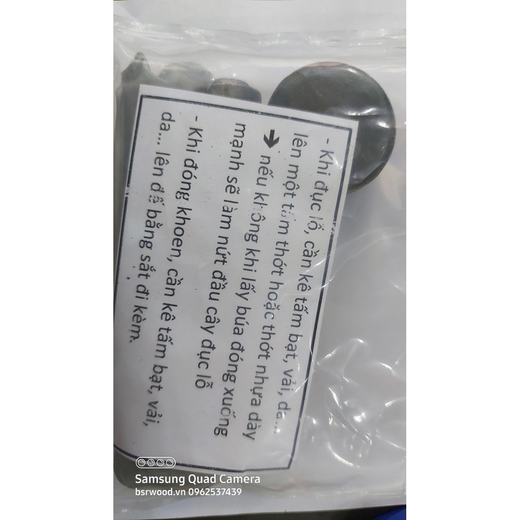 Combo cây bộ đục lỗ + cây đóng khoen ore (mắt cáo) 10mm + đế đóng khoen + 100 cái khoen ore 10mm (mắt cáo 10ly) bằng sắt - Ảnh 2