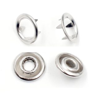 Nút bấm vành áo sơ sinh Nút bấm 5 chấu Nút áo bấm bốn thành phần Bằng thau không gỉ Màu bạc Cỡ 9mm/11mm Bịch 50/100 bộ