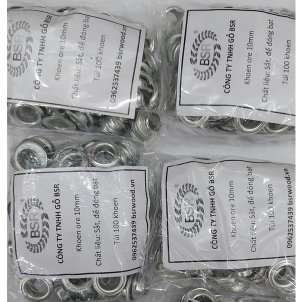 Khoen mắt cáo ore 10mm Khuy đóng bạt 10ly Bằng sắt Túi 100 cái Không long đền Chuyên dùng cho máy đóng khoen Trung Quốc - Ảnh 2
