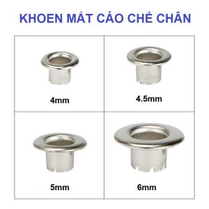 Alternative view of Khoen ore mắt cáo CHẺ CHÂN bằng SẮT Size 4mm,4.5mm,5mm,6mm Dùng cho kìm bấm bạt,túi giấy Túi 100 cái Không Có long đền