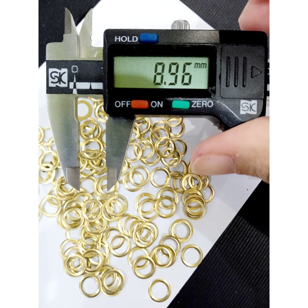 Long đền 5mm (Đệm lót đằng sau khoen mắt cáo) Bằng thau không gỉ Màu bạc / Màu vàng Bịch 1000 cái - Ảnh 2