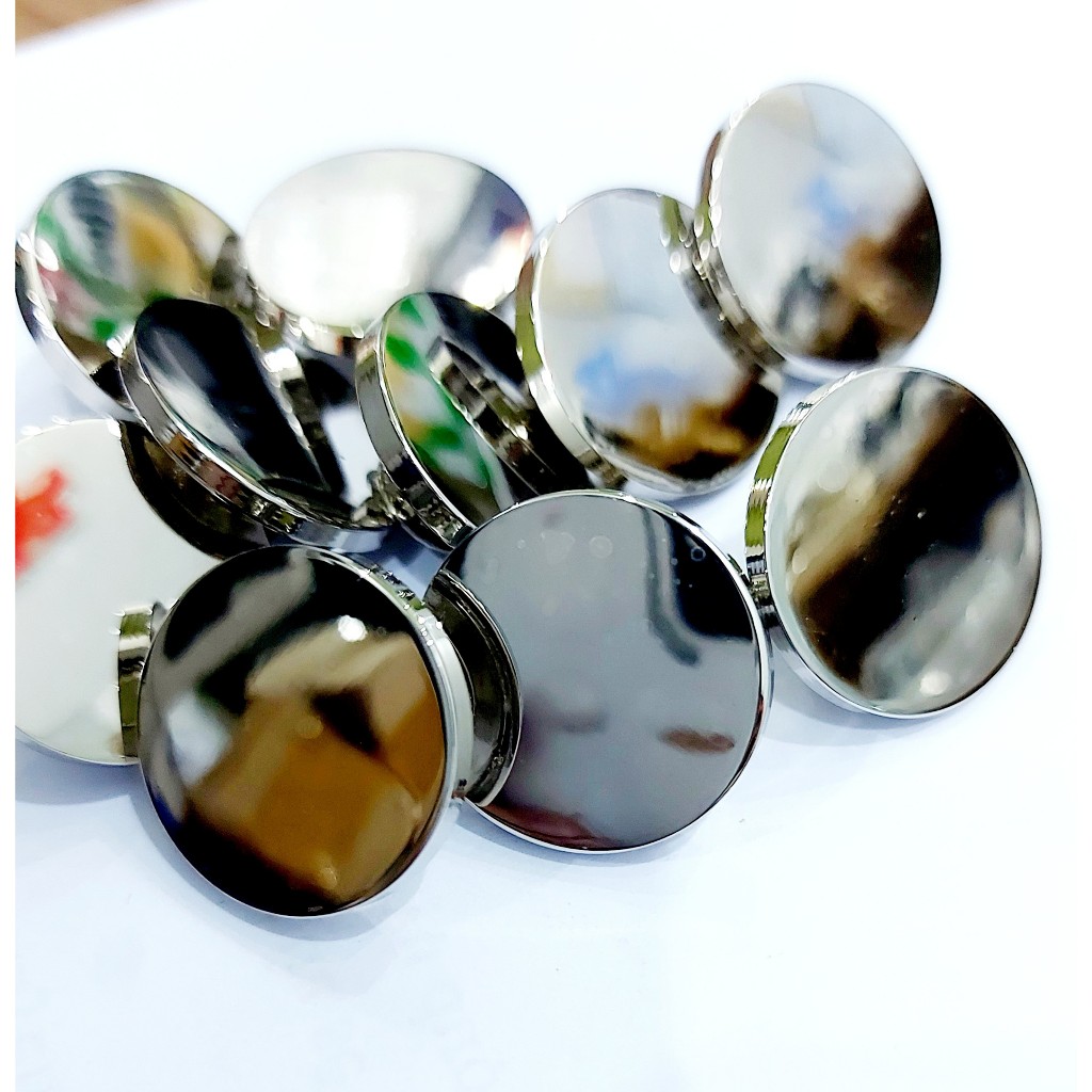 Nút quần áo (Mặt gương sáng bóng) Size 20mm Kim loại cao cấp không gỉ sét Cúc áo trang trí áo khoác, cúc dạ, áo vest - Ảnh 6