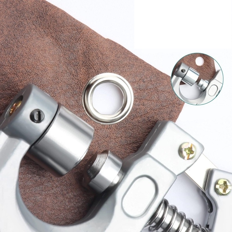Kìm bấm khoen mắt cáo 10mm 12mm Bấm khoen lên giấy, da, bạt Cần đục lỗ sẵn - Ảnh 7