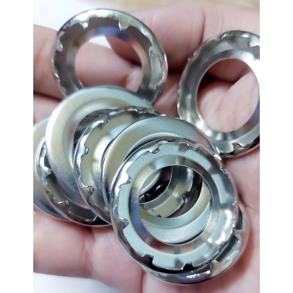 Khoen mắt cáo 17mm Long đền có chấu Chân cao 10mm Chuyên đóng bạt dày, PVC, HDPE, bạt lưới, bạt xe tải - Ảnh 3