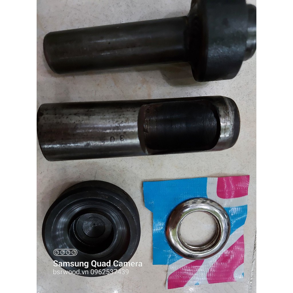 Bộ 3 dụng cụ đóng khoen: Cây đục lỗ, Cây tán khoen mắt cáo (khoen ore) và Đế đóng khoen ode Cỡ khoen 30ly (30mm) - Ảnh 4