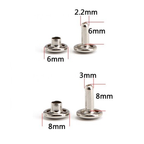 Nút tán rivet (đinh tán) 2 mặt Bằng sắt xi Size 6mm, 8mm, 9mm, 12mm Đóng thùng giấy, thủ công - Ảnh 5