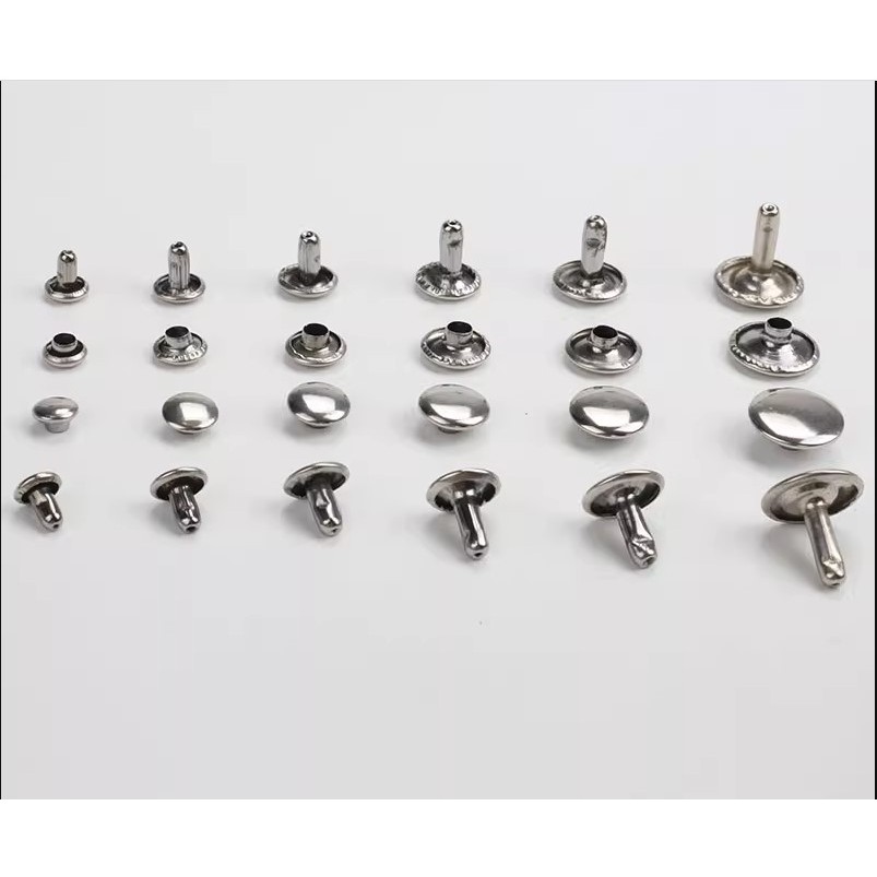 Nút tán rivet (đinh tán) 2 mặt Bằng sắt xi Size 6mm, 8mm, 9mm, 12mm Đóng thùng giấy, thủ công - Ảnh 3